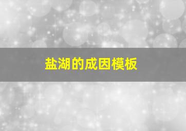 盐湖的成因模板