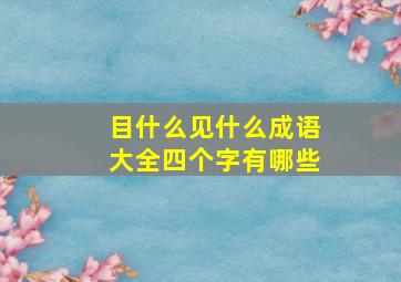 目什么见什么成语大全四个字有哪些