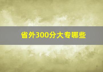 省外300分大专哪些