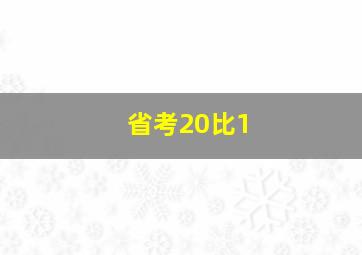 省考20比1