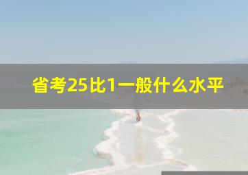 省考25比1一般什么水平