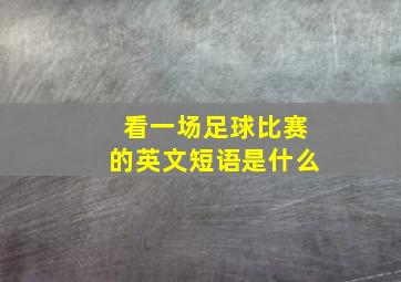 看一场足球比赛的英文短语是什么