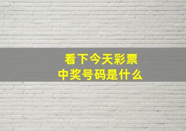 看下今天彩票中奖号码是什么