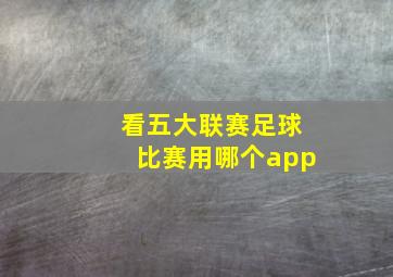 看五大联赛足球比赛用哪个app