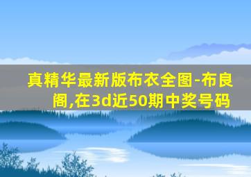 真精华最新版布衣全图-布良阁,在3d近50期中奖号码