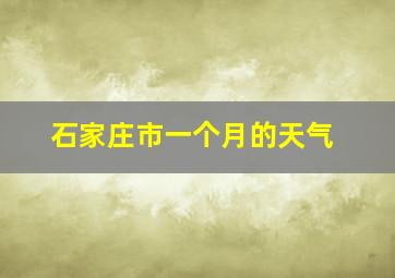 石家庄市一个月的天气