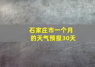 石家庄市一个月的天气预报30天