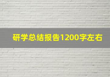 研学总结报告1200字左右