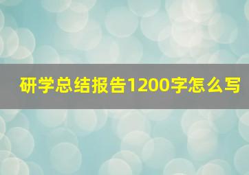 研学总结报告1200字怎么写