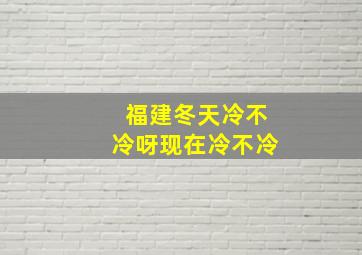 福建冬天冷不冷呀现在冷不冷