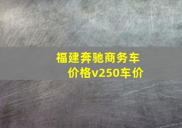 福建奔驰商务车价格v250车价