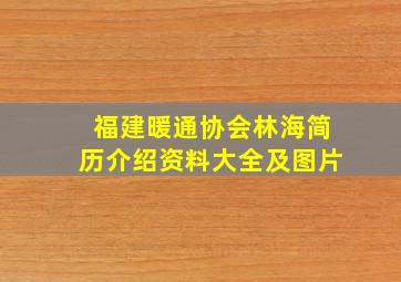 福建暖通协会林海简历介绍资料大全及图片