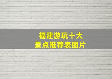 福建游玩十大景点推荐表图片