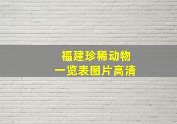 福建珍稀动物一览表图片高清