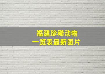 福建珍稀动物一览表最新图片