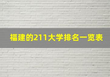 福建的211大学排名一览表