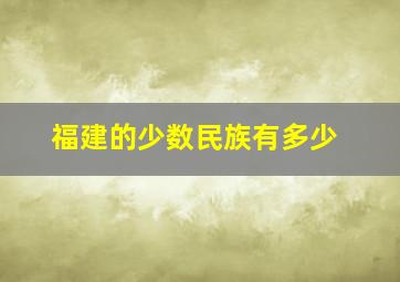 福建的少数民族有多少