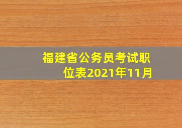 福建省公务员考试职位表2021年11月