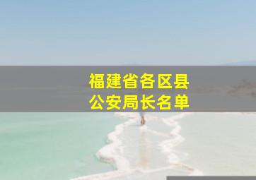 福建省各区县公安局长名单