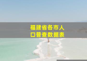 福建省各市人口普查数据表