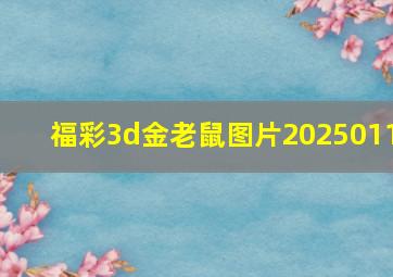 福彩3d金老鼠图片2025011