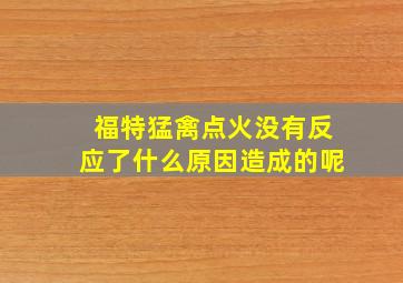 福特猛禽点火没有反应了什么原因造成的呢