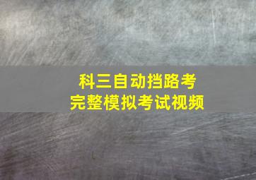 科三自动挡路考完整模拟考试视频