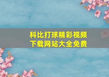 科比打球精彩视频下载网站大全免费