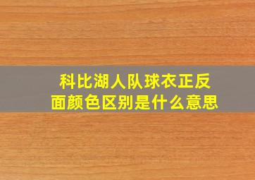 科比湖人队球衣正反面颜色区别是什么意思