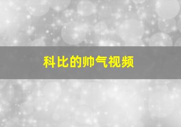 科比的帅气视频