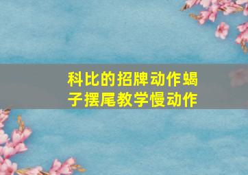 科比的招牌动作蝎子摆尾教学慢动作