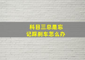 科目三总是忘记踩刹车怎么办