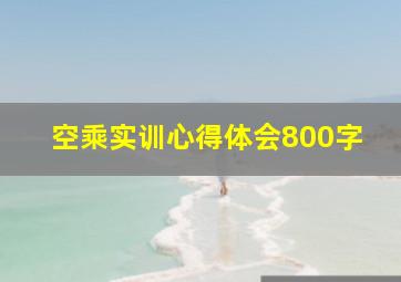 空乘实训心得体会800字