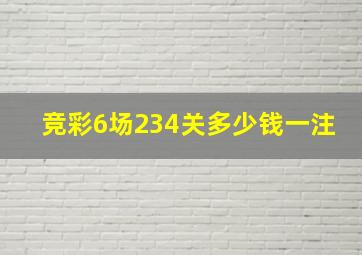 竞彩6场234关多少钱一注