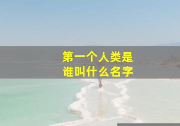 第一个人类是谁叫什么名字