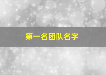 第一名团队名字