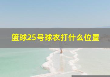 篮球25号球衣打什么位置