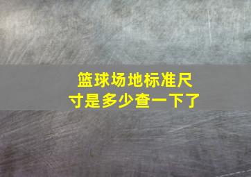 篮球场地标准尺寸是多少查一下了