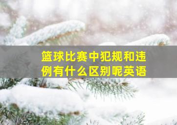 篮球比赛中犯规和违例有什么区别呢英语