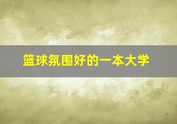 篮球氛围好的一本大学