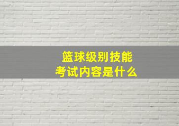 篮球级别技能考试内容是什么