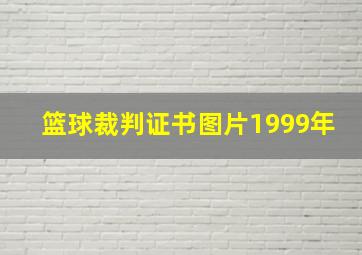 篮球裁判证书图片1999年