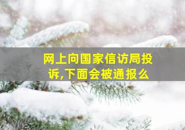 网上向国家信访局投诉,下面会被通报么