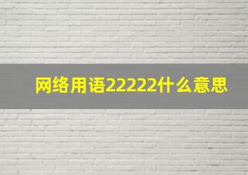 网络用语22222什么意思