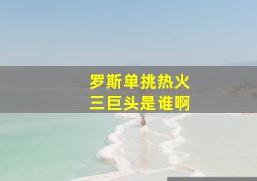 罗斯单挑热火三巨头是谁啊