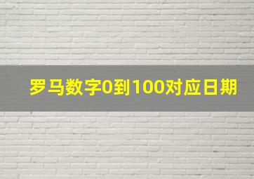 罗马数字0到100对应日期