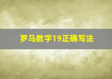 罗马数字19正确写法