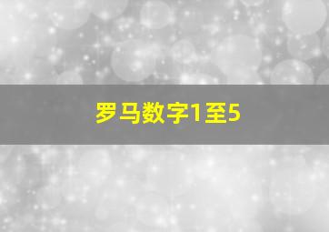 罗马数字1至5