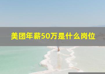 美团年薪50万是什么岗位