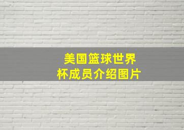 美国篮球世界杯成员介绍图片